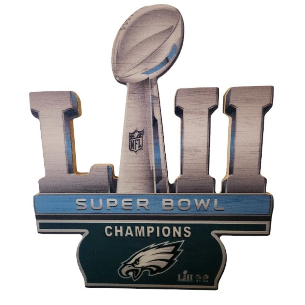🎁🎁🔥🔥🦅🦅BNWOT: NFL PHILADELPHIA EAGLES SUPERBOWL WOODEN PLAQUE🎁🎁🔥🔥🦅🦅